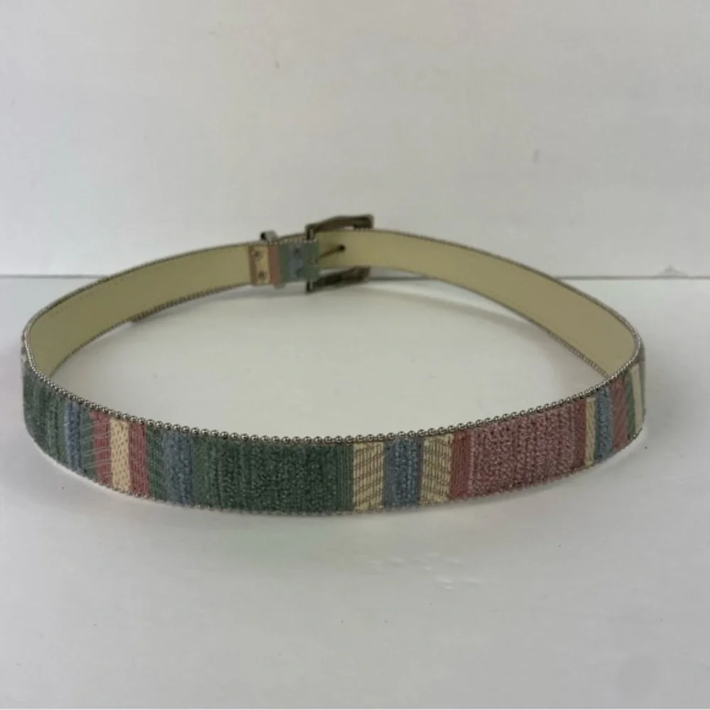 Vintage 80s Multicolored Tapestry Belt‎